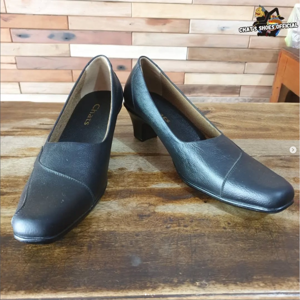 Sepatu Pantofel Wanita Hak Tahu 5cm - Chats Shoes (Kulit Asli)